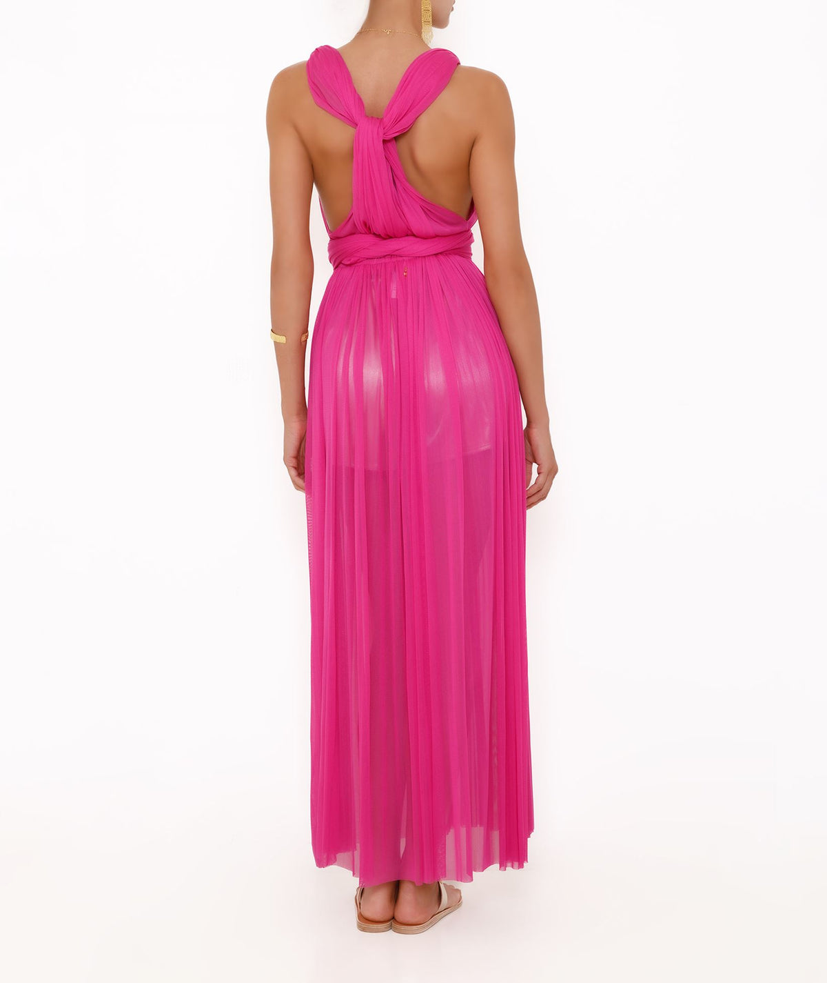 Elena Makri | Magenta silk tulle Ivy dress
