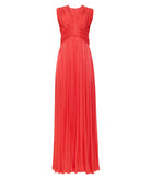 Costarellos | Coral iridescent Kiera keyhole dress