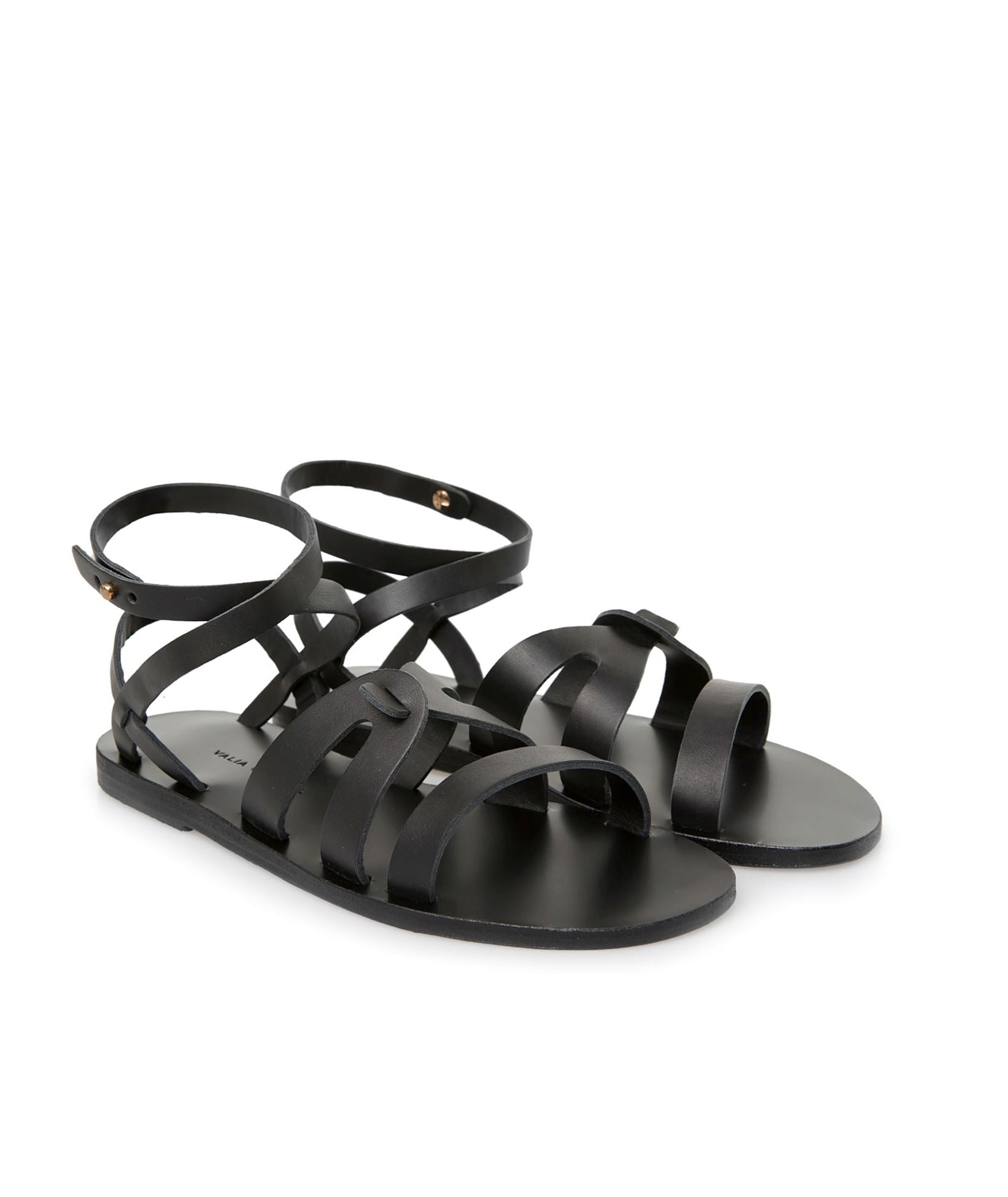 Valia Gabriel | Black leather Avalon sandals