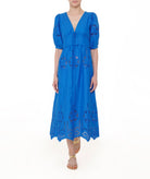 Evi Grintela | Blue linen embroidered River dress