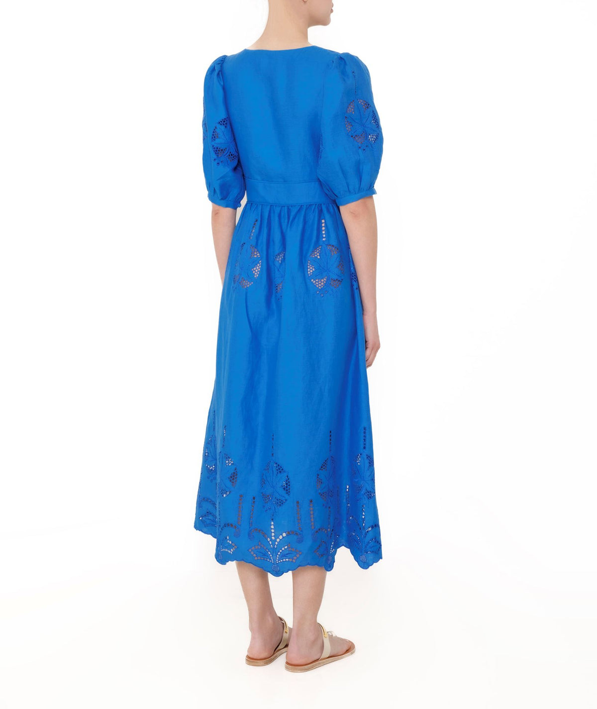 Evi Grintela | Blue linen embroidered River dress