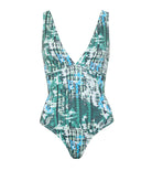Emmanuela Swimwear | Green printed Leona swimsuit