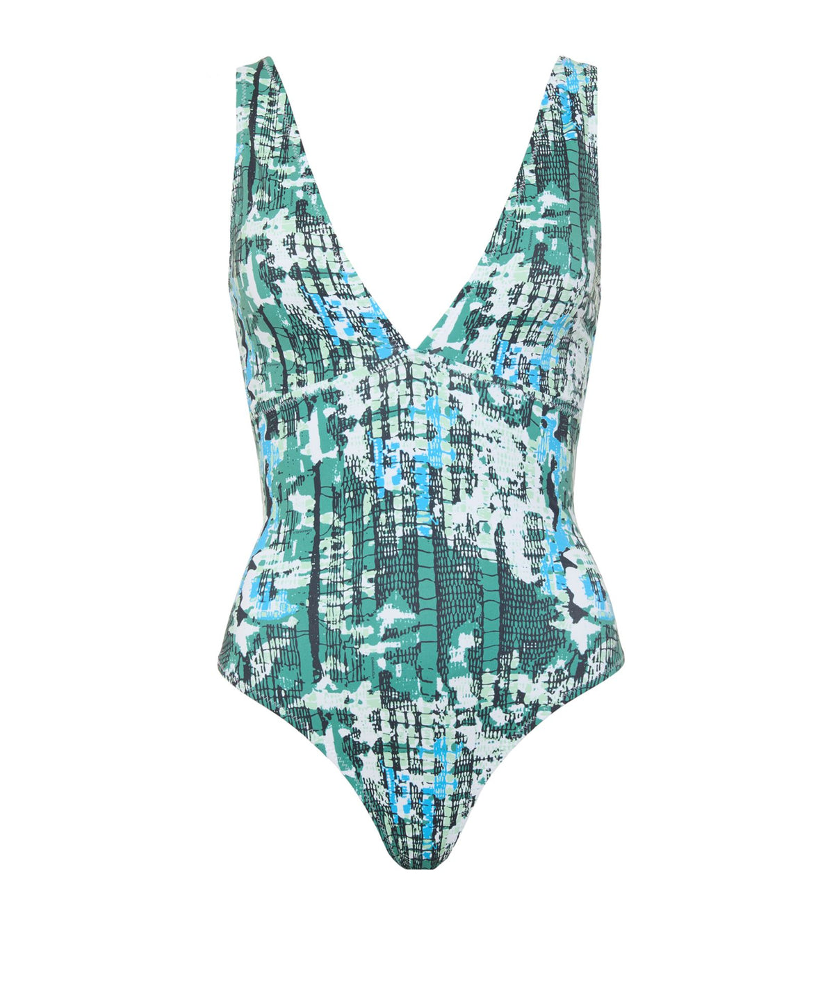Emmanuela Swimwear | Green printed Leona swimsuit