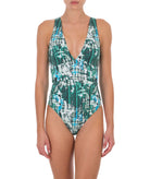 Emmanuela Swimwear | Green printed Leona swimsuit