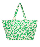 Sun of a Beach | Green printed Leorpard Tote beach bag