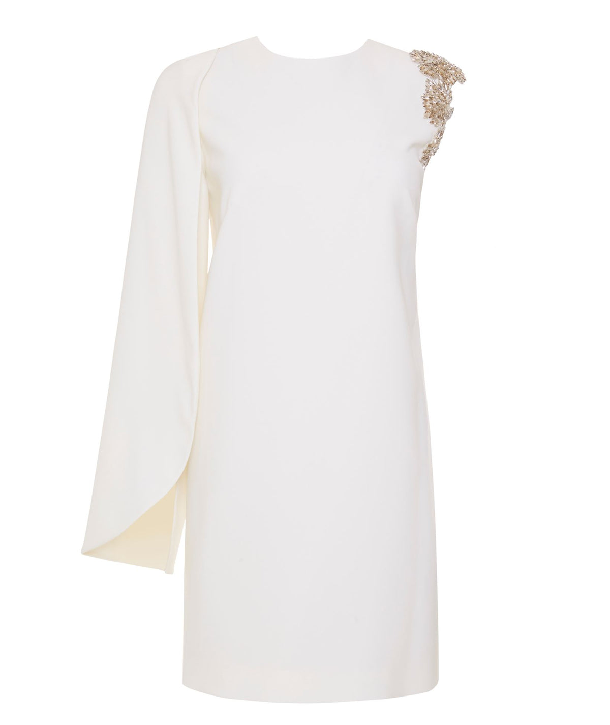 Costarellos | Ivory crepe Tosha mini dress with crystals