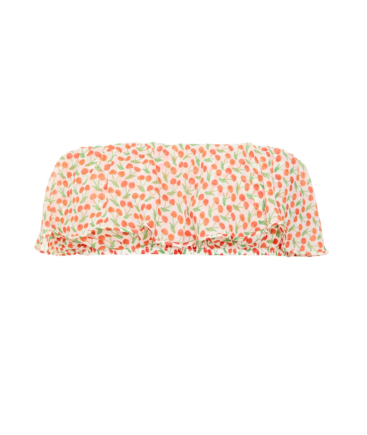Vassia Kostara | White printed Cherry Delight bandeau top