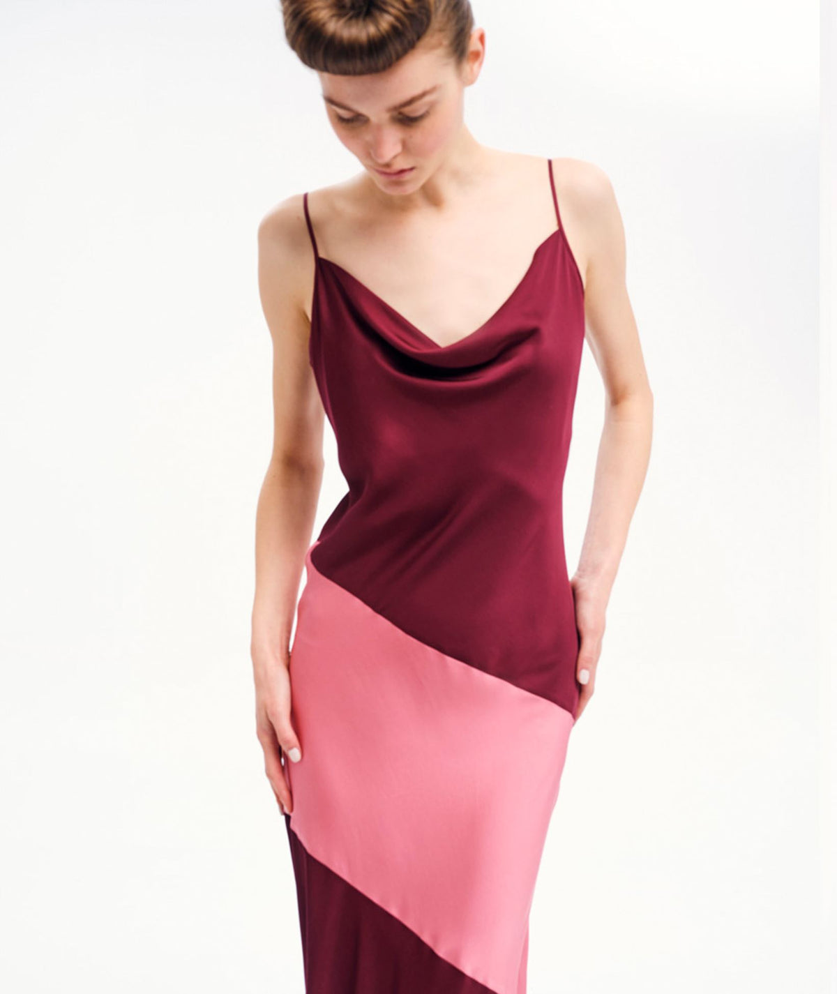Kourbela | Bordeaux pink Other Wordly slip dress
