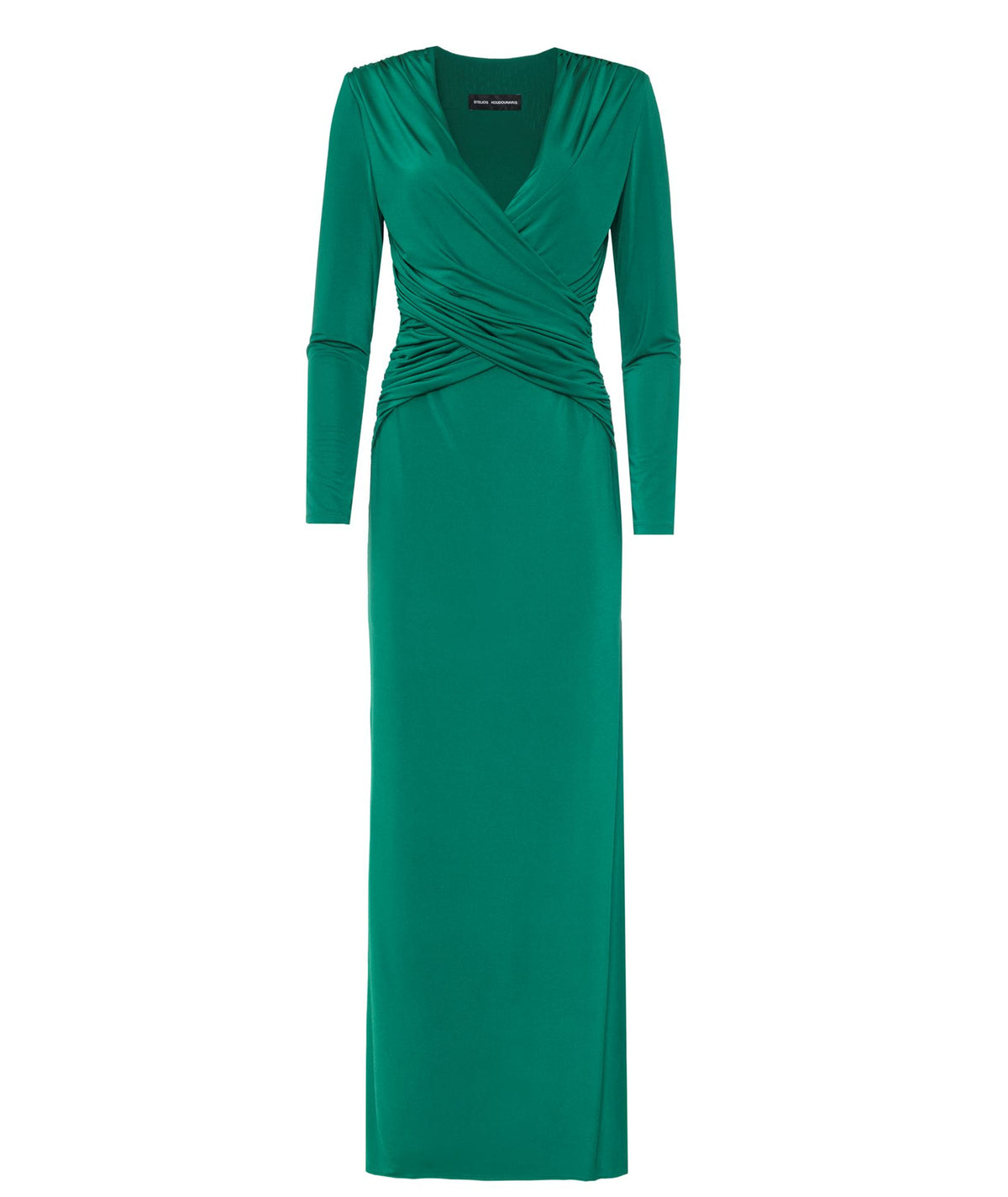 Stelios Koudounaris | Green jersey draped maxi dress