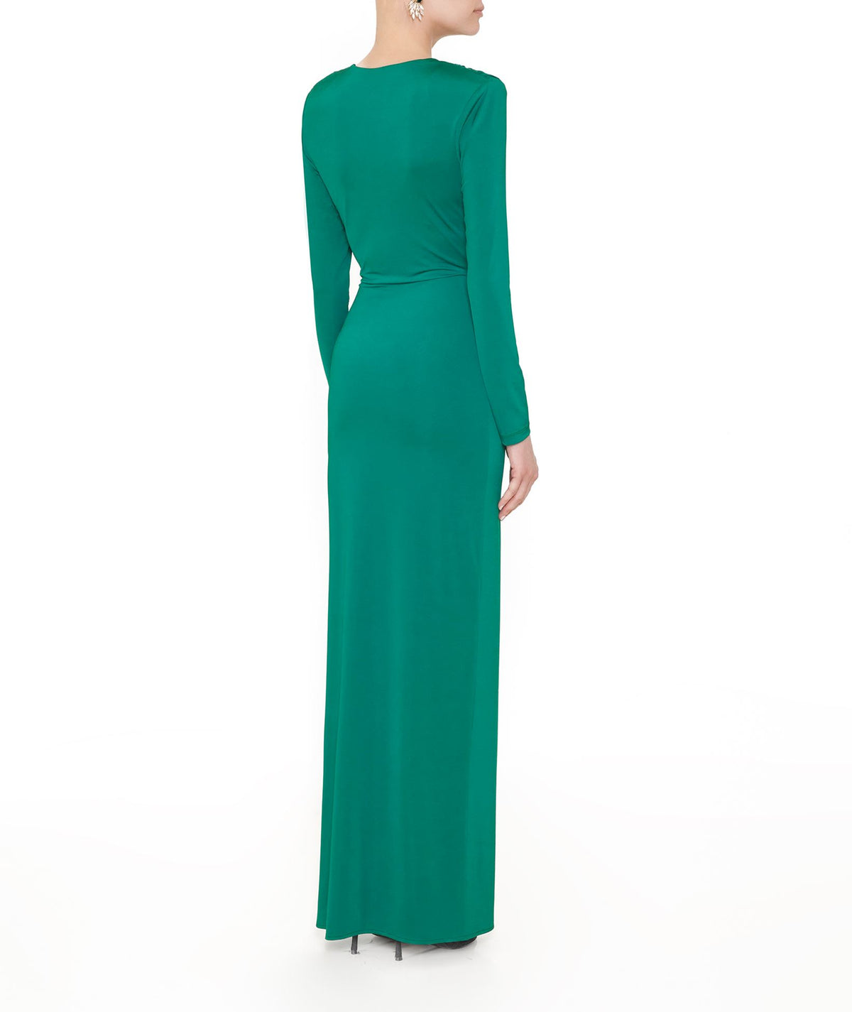 Stelios Koudounaris | Green jersey draped maxi dress