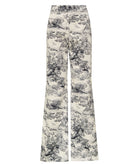 Maison Zoulias | White black cotton blend jacquard Ros pants