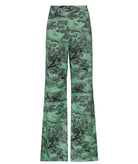 Maison Zoulias | Green black cotton blend jacquard  Ros pants