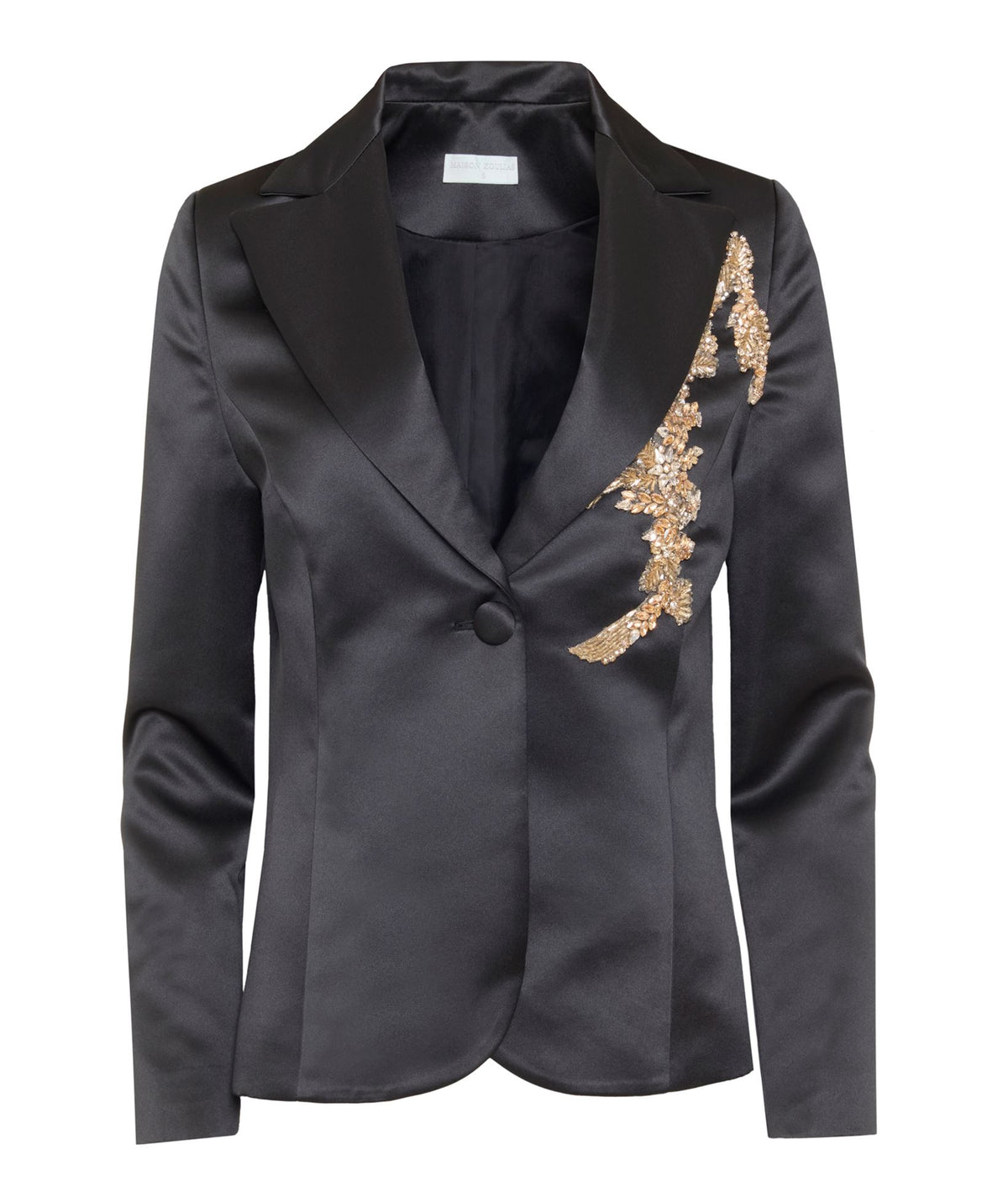 Maison Zoulias | Black rasmir crystal embellished Bacall jacket