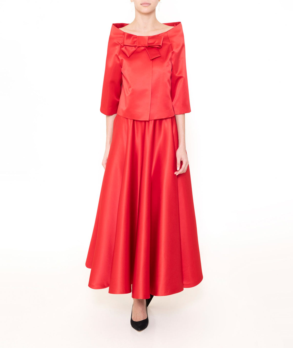 Maison Zoulias | Red rasmir Olga midi skirt
