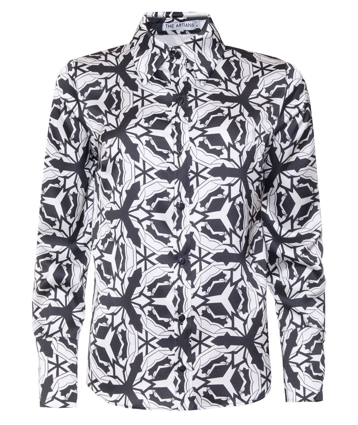 The Artians | Black white Maze printed Anemone shirt