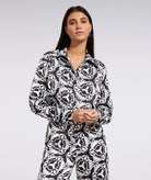 The Artians | Black white Maze printed Anemone shirt