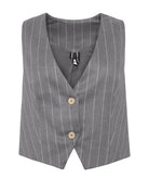 Nadia Rapti | Grey pinstripe Storylines vest