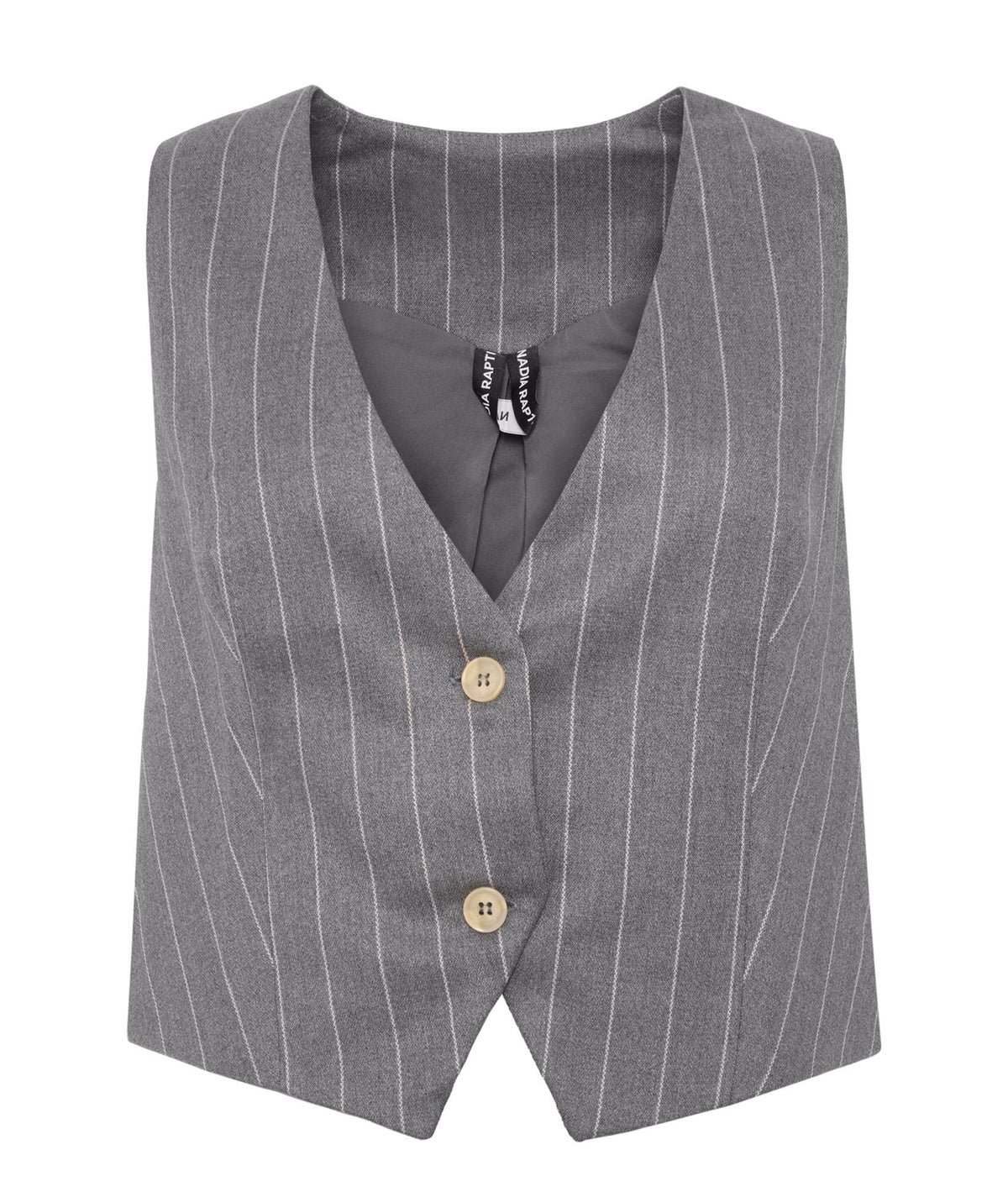 Nadia Rapti | Grey pinstripe Storylines vest
