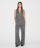 Nadia Rapti | Grey pinstripe Storylines vest