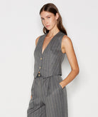 Nadia Rapti | Grey pinstripe Storylines vest