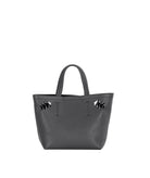 Park House | Concrete grey leather Mini City tote bag