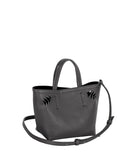 Park House | Concrete grey leather Mini City tote bag