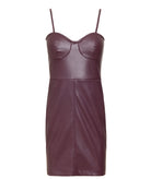 Mallory The Label | Brown faux leather Novel mini dress
