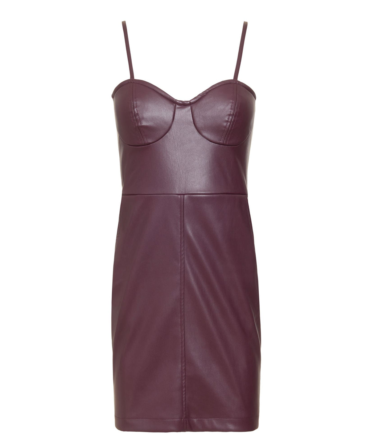 Mallory The Label | Brown faux leather Novel mini dress