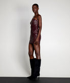 Mallory The Label | Brown faux leather Novel mini dress
