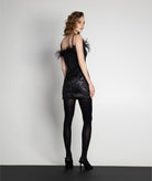 Mallory The Label | Black embellished Anais mini dress