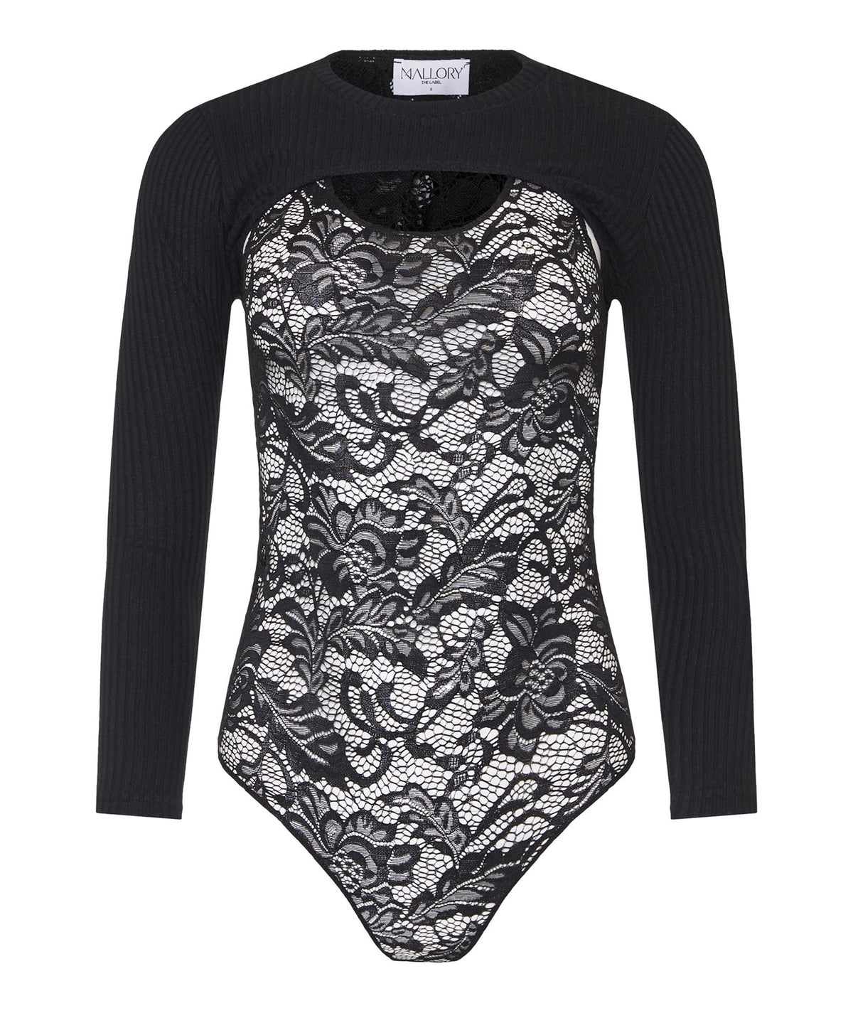 Mallory The Label | Black lace bodysuit with bolero Orion top