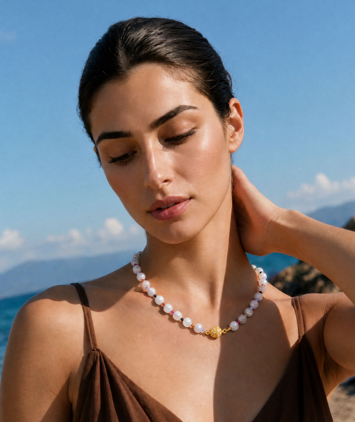 Katerina Psoma | Margherite Grey Pearl Necklace