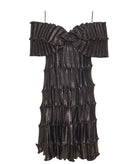 Daphne Valente | Black metallic Mystery pleated dress