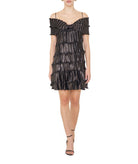 Daphne Valente | Black metallic Mystery pleated dress