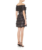 Daphne Valente | Black metallic Mystery pleated dress