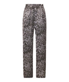Zoya | Grey leopard wide leg pants