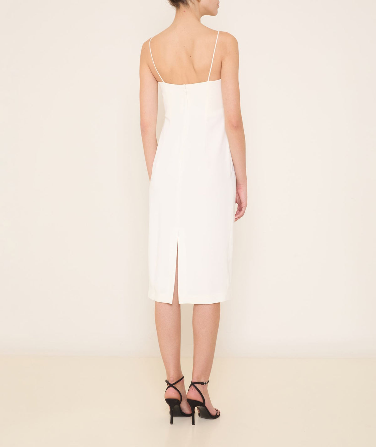 Costarellos | Ivory crepe bead-embellished Cariana dress