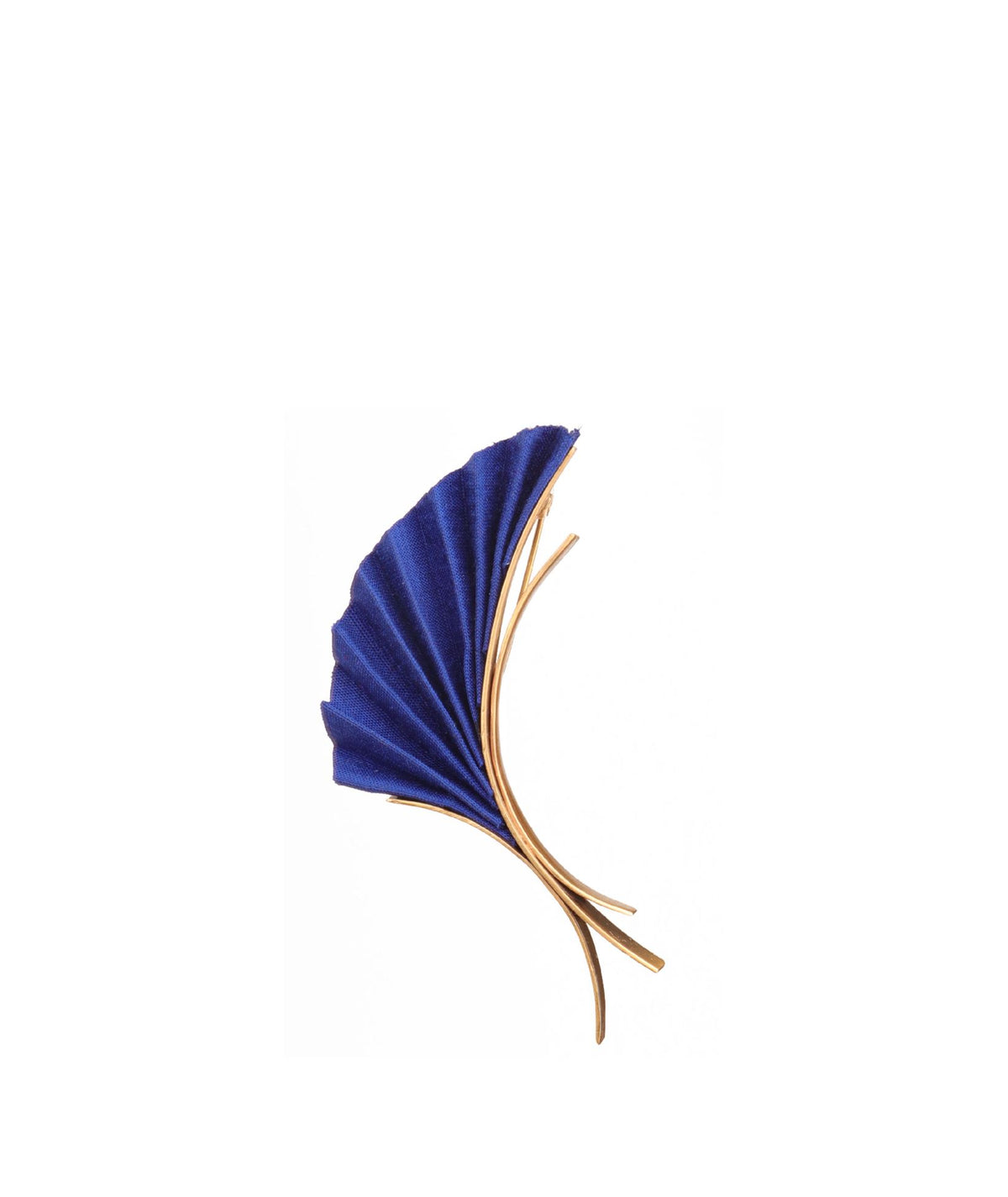 Katerina Makriyianni | Blue Iris silk brooch - gold plated