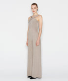 Nadia Rapti | Beige silver Grand Finale halter jumpsuit