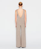 Nadia Rapti | Beige silver Grand Finale halter jumpsuit