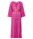 Ancient Kallos | Fuchsia cotton silk Mykonos long dress