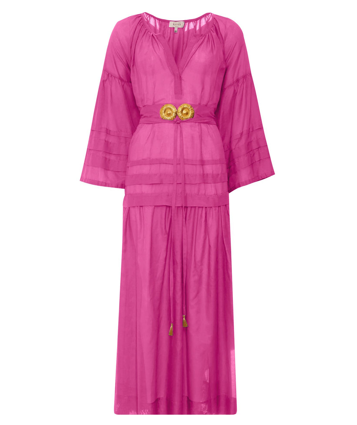 Ancient Kallos | Fuchsia cotton silk Mykonos long dress