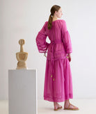 Ancient Kallos | Fuchsia cotton silk Mykonos long dress