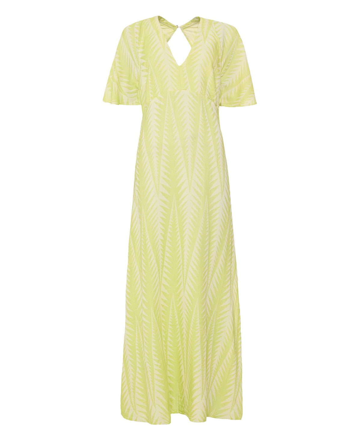 Pearl & Caviar | Lime cotton silk jacquard Finikas open back maxi dress