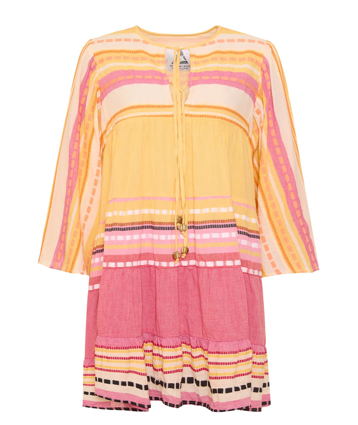 Pearl & Caviar | Multicolor cotton jacquard Alonissos mini dress