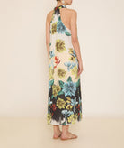 Pearl & Caviar | Multicolor printed linen Monemvasia halter midi dress