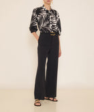 Pearl & Caviar | Black ivory printed cotton Apollonia shirt