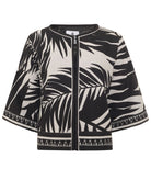 Pearl & Caviar | Black ivory printed cotton Apollonia shrug