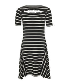 Kourbela | Black ivory striped cut out Sea Anchor mini dress