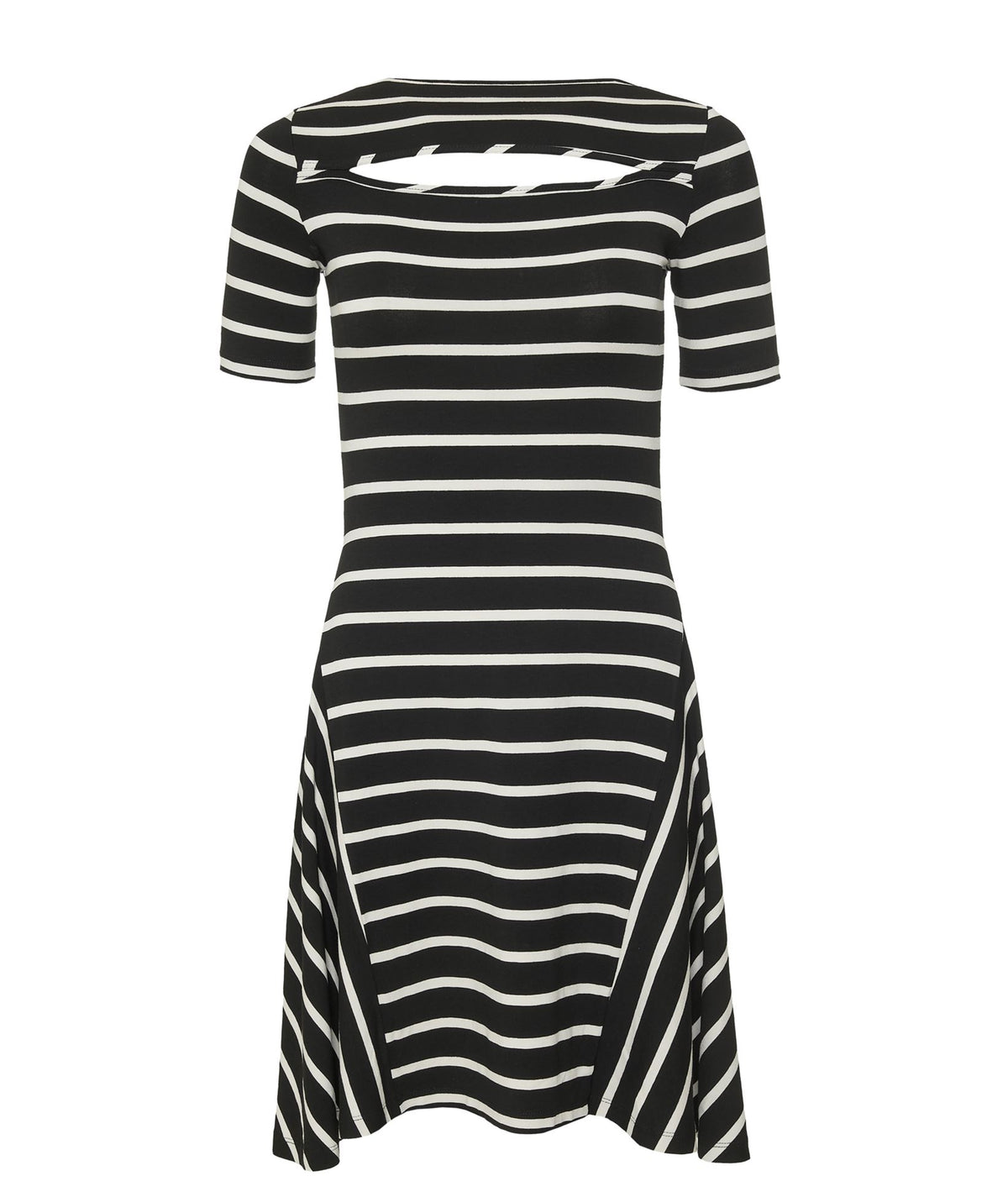 Kourbela | Black ivory striped cut out Sea Anchor mini dress